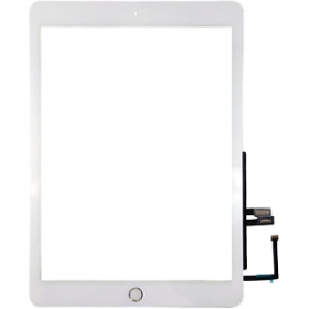 Apple iPad 2018 9,7 (6th) lietimui jautrus stikliukas su Home mygtuku ir laikikliais (baltas)